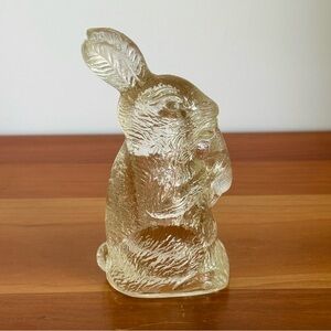 Vintage Glass Bunny Rabbit With Carrot Candy Holder